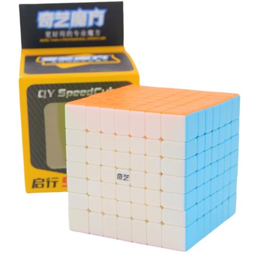 Bukefuno QY 7x7 Speed Zauberwürfel Puzzle Magic Cube Stickerlos (2021 Version) QY 7x7x7 Farbwürfel Puzzle Spielzeug 70MM von Bukefuno