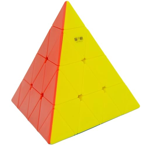 Bukefuno QY Toys Pyramid 4x4 Zauberwürfel stickerlos, MoFangGe 4x4x4 Pyraminx Puzzle Magic Würfel, Speed Würfel von Bukefuno