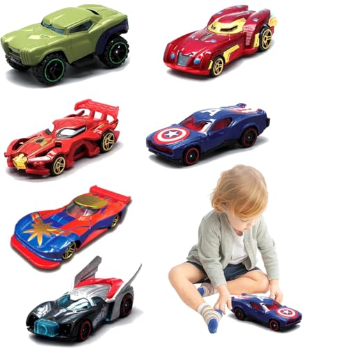 Bukezudang 6 Stück Auto Spielzeug Set - Mini Auto Set Rennauto, Mini Auto Spielzeug, Auto Spielzeug Kinder, Spielzeug Autos Sehr Cool für 3-18 Jahre Jungen Mädchen Kinder von Bukezudang