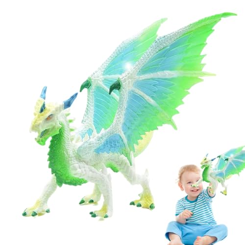 Bukezudang Eisdrache, Kinderspielzeug Mund Bewegliches Eisdrachenspielzeug, Eisdrache Spielzeug Kinder Ice Dragons Spielzeug, Geeignet für Kindergeburtstagsgeschenke-Grün (grün) von Bukezudang