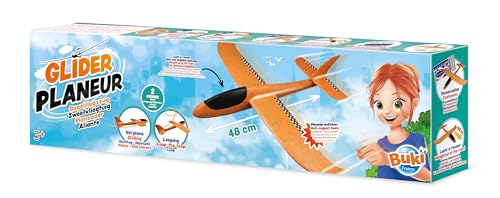 BUKI 2174 - Kinder Wurfgleiter 48 cm | Leichtes & sicheres Schaumstoff-Flugzeug | Einfaches Fliegen & Loopings ab 3 Jahren von Buki