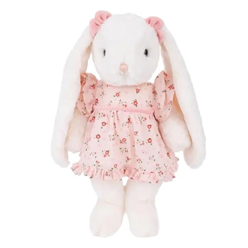 Bukowski Hase Annabelle mit Kleid weiß/rosa 40 cm Plüschhase Plüschtier von Bukowski