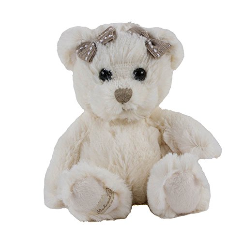 Bukowski Kuscheltier Teddybär Caroline, 15 cm, weiß, mit Schleife, Plüschbär, Plüschteddy, von Bukowski