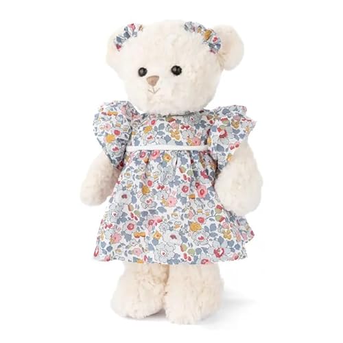 Bukowski Teddybär Anni mit geblümtem Kleid weiß/bunt 35 cm Plüschteddybär von Bukowski