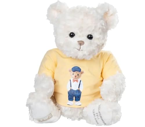 Bukowski Teddybär Anton Classy 50 cm mit T-Shirt weiß/gelb Plüschteddybär von Bukowski