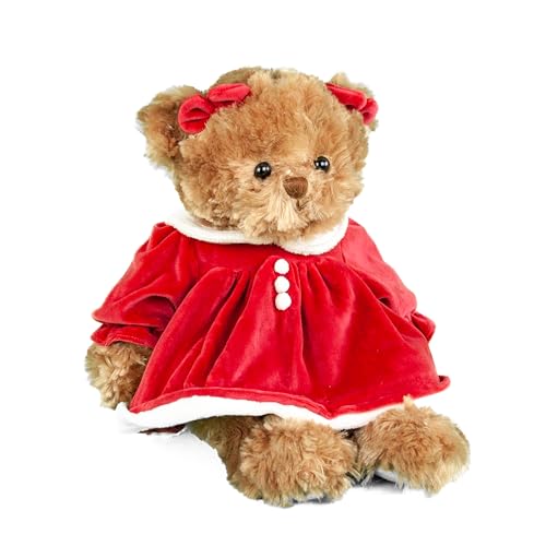 Bukowski Teddybär Celine 35 cm braun/rot/weiß Plüschteddybär Weihnachtsteddybär von Bukowski