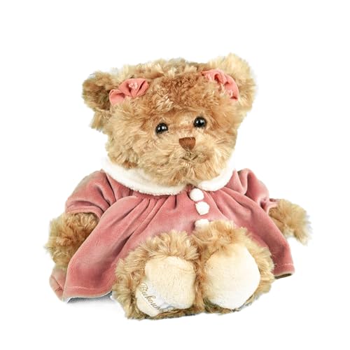 Bukowski Teddybär Geraldine 25 cm braun/rosa mit Kleid Plüschteddybär von Bukowski