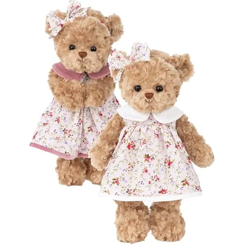 Bukowski Teddybär Hanna braun/rosa mit Kleid 35 cm Plüschteddybär von Bukowski