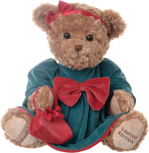 Bukowski Teddybär Lotta 50 cm limitiert mit Kleid und Handtasche braun/Petrol/rot Plüschteddybär von Bukowski