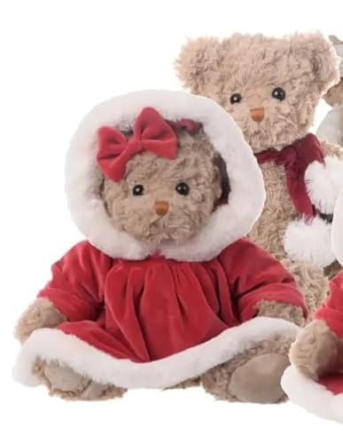 Bukowski Teddybär Romy Xmas braun/rot mit Kleid 40 cm Plüschteddybär Weihnachtsteddybär von Bukowski