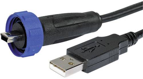 Bulgin USB-Steckverbinder-Adapter 2.0 - IP68 Stecker, gerade PX0441/2M00 USB A/Mini USB B PX0441/2M0 von Bulgin