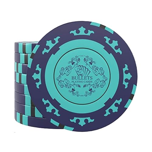 Bullets Playing Cards, 25 Clay Pokerchips Corrado für Pokerset, ohne Werte, 14g, 4cm Durchmesser, Farbe Blau… Bullets Playing Cards, 25 Clay Pokerchips Corrado für Pokerset, ohne Werte, 14g, 4cm Durchmesser, Farbe Blau… von Bullets Playing Cards