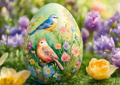 Bullglesup Puzzle für Erwachsene 1000 Teile, Colorful Eggs mit Poster, Teile Passen Perfekt Ineinander Buchstaben Auf der Rückseite Kein Staub, Geschenk für Ältere Senioren (70 x 50cm) von Bullglesup