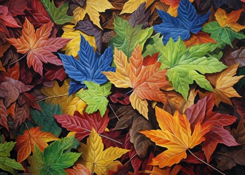 Bullglesup Puzzles für Erwachsene, 1000 Teile, Ahornblätter-Puzzle mit Poster-Buchstaben auf der Rückseite, einzigartige Teile, passen gut, staubfrei, 69,8 x 49,8 cm Bullglesup Puzzles für Erwachsene, 1000 Teile, Ahornblätter-Puzzle mit Poster-Buchstaben auf der Rückseite, einzigartige Teile, passen gut, staubfrei, 69,8 x 49,8 cm von Bullglesup