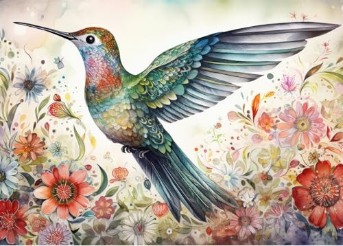 Bullglesup Puzzles für Erwachsene, 1000 Teile, fliegender Kolibri-Puzzle mit Poster-Buchstaben auf der Rückseite, einzigartige Teile, passen gut, staubfrei, 69,8 x 49,8 cm Bullglesup Puzzles für Erwachsene, 1000 Teile, fliegender Kolibri-Puzzle mit Poster-Buchstaben auf der Rückseite, einzigartige Teile, passen gut, staubfrei, 69,8 x 49,8 cm von Bullglesup