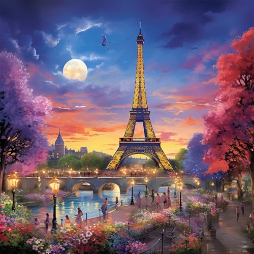 Bullglesup Puzzles für Erwachsene, 1024 Teile, Eiffelturm-Puzzle mit Poster-Buchstaben auf der Rückseite, einzigartige Teile, passen gut, staubfrei, 49,8 x 49,8 cm Bullglesup Puzzles für Erwachsene, 1024 Teile, Eiffelturm-Puzzle mit Poster-Buchstaben auf der Rückseite, einzigartige Teile, passen gut, staubfrei, 49,8 x 49,8 cm von Bullglesup