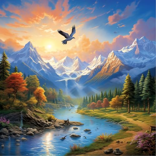 Bullglesup Puzzles für Erwachsene, 1024 Teile, Serenity Peaks, Puzzle mit Poster-Buchstaben auf der Rückseite, einzigartige Teile, passen gut, staubfrei, 49,8 x 49,8 cm Bullglesup Puzzles für Erwachsene, 1024 Teile, Serenity Peaks, Puzzle mit Poster-Buchstaben auf der Rückseite, einzigartige Teile, passen gut, staubfrei, 49,8 x 49,8 cm von Bullglesup