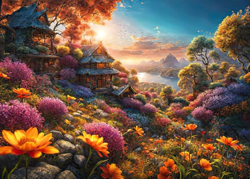 Bullglesup Puzzles für Erwachsene, groß, 777 Teile, blühender Garten, Puzzle mit Poster-Buchstaben auf der Rückseite, einzigartige Teile, passen gut, staubfrei, 69,8 x 49,8 cm Bullglesup Puzzles für Erwachsene, groß, 777 Teile, blühender Garten, Puzzle mit Poster-Buchstaben auf der Rückseite, einzigartige Teile, passen gut, staubfrei, 69,8 x 49,8 cm von Bullglesup