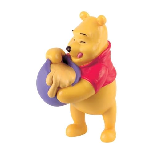 Bullyland 12340 - Spielfigur Puuh der Bär mit Honigtopf aus Walt Disney Winnie Puuh, ca. 7 cm, detailgetreu, ideal als kleines Geschenk für Kinder ab 3 Jahren von Bullyland