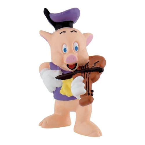 Bullyland 12491 - Spielfigur Fiedler aus Walt Disney Die drei kleinen Schweinchen, ca. 6,2 cm, detailgetreu, ideal als kleines Geschenk für Kinder ab 3 Jahren von Bullyland