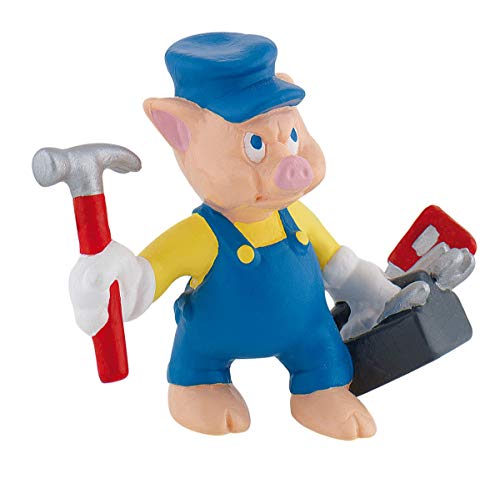 Bullyland 12492 - Spielfigur Schlau aus Walt Disney Die drei kleinen Schweinchen, ca. 7,2 cm, detailgetreu, ideal als kleines Geschenk für Kinder ab 3 Jahren von Bullyland