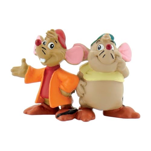 Bullyland 12502 - Spielfigur Mäuse Karlie und Jaques aus Walt Disney Cinderella, ca. 6,2 cm, detailgetreu, ideal als kleines Geschenk für Kinder ab 3 Jahren von Bullyland