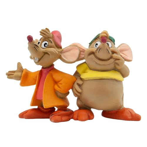 Bullyland 12502 - Spielfigur Mäuse Karlie und Jaques aus Walt Disney Cinderella, ca. 6,2 cm, detailgetreu, ideal als kleines Geschenk für Kinder ab 3 Jahren von Bullyland