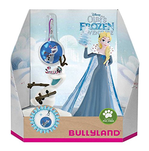 Bullyland 12937 - Disney Olafs Frozen Adventure Spielfigurenset, Elsa und Olaf mit Charm von Bullyland