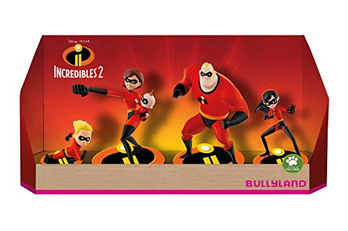 Bullyland 13289 - Spielfigurenset, Walt Disney Die Unglaublichen 2 - Set mit 5 Figuren, liebevoll handbemalte Figuren, PVC-frei, tolles Geschenk für Jungen und Mädchen zum fantasievollen Spielen von Bullyland