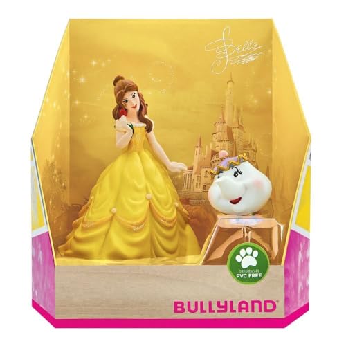 Bullyland 13436 - Spielfiguren Set Belle und Madame Pottine aus Walt Disney Die Schöne und das Biest, detailgetreu, ideal als kleines Geschenk für Kinder ab 3 Jahren von Bullyland