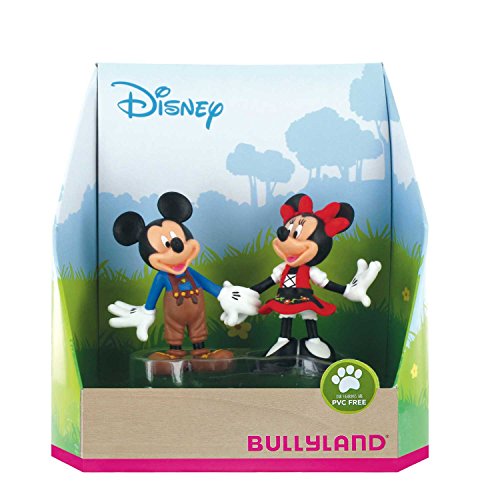 Bullyland 15081 - Spielfigurenset, Walt Disney Mickey in Lederhose und Minnie im Dirndl, liebevoll handbemalte Figuren, PVC-frei, tolles Geschenk für Jungen und Mädchen zum fantasievollen Spielen von Bullyland