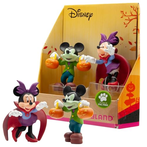 Bullyland 15082 - Spielfiguren Set Walt Dinsey Mickey & Minnie Mouse im Halloweenkostüm, detailgetreu, als kleines Geschenk für Kinder ab 3 Jahren von Bullyland