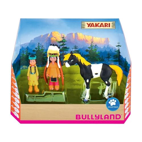 Bullyland 43309 - Spielfiguren Set Indianer Yakari, Regenbogen und kleiner Donner aus Yakari, detailgetreu, ideal als kleines Geschenk für Kinder ab 3 Jahren von Bullyland