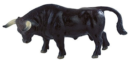 Bullyland 62567 - Spielfigur Schwarzer Stier Manolo, ca. 15,5 cm große Tierfigur, detailgetreu, PVC-frei, ideal als kleines Geschenk für Kinder ab 3 Jahren von Bullyland