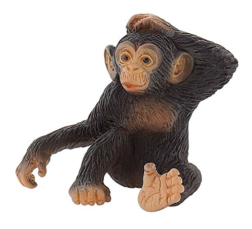 Bullyland 63686 - Spielfigur Schimpansen-Baby, ca. 5,3 cm große Tierfigur, detailgetreu, PVC-frei, ideal als kleines Geschenk für Kinder ab 3 Jahren von Bullyland