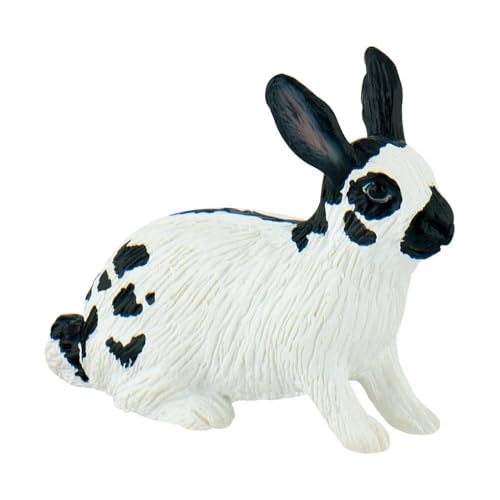 Bullyland 64611 - Spielfigur Hase in schwarz-weiß, ca. 5,5 cm große Tierfigur, detailgetreu, PVC-frei, ideal als kleines Geschenk für Kinder ab 3 Jahren von Bullyland