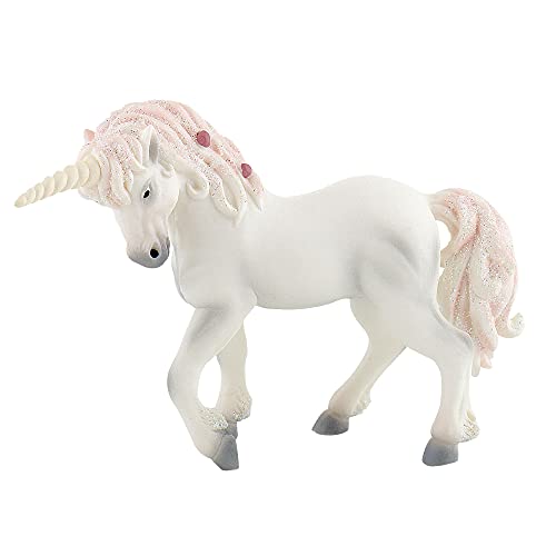 Bullyland 75519 - Spielfigur Weißes Einhorn mit Glitzer, ca. 13,3 cm, detailgetreu, PVC-frei, ideal als kleines Geschenk für Kinder ab 3 Jahren von Bullyland