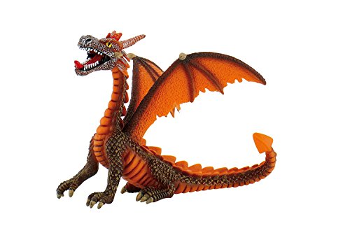 Bullyland 75595 - Spielfigur Drache Orange, ca. 8,7 cm, detailgetreu, PVC-frei, ideal als kleines Geschenk für Kinder ab 3 Jahren von Bullyland