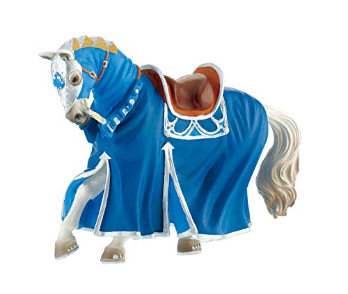 Bullyland 80769 - Spielfigur Turnierpferd Blau, ca. 14,5 cm, detailgetreu, PVC-frei, ideal als kleines Geschenk für Kinder ab 3 Jahren von Bullyland