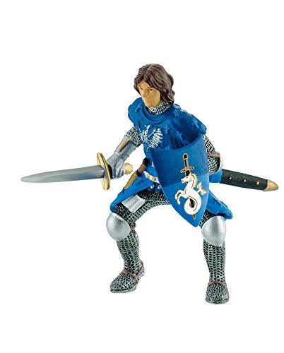 Bullyland 80784 - Spielfigur Prinz in blauer Rüstung mit Schild und Schwert, ca. 8 cm, detailgetreu, PVC-frei, ideal als kleines Geschenk für Kinder ab 3 Jahren von Bullyland