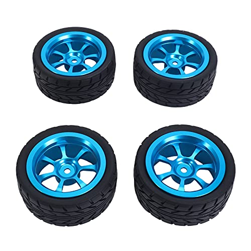 Bumdenuu 65 mm Metallfelge + Reifen aus Gummi mit hoher Haftung, Reifen für Wltoys 144001 A959 A959-B 124019 124018 Autoteile RC blau von Bumdenuu