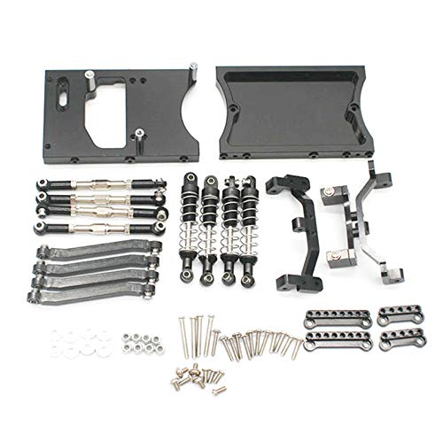 Bumdenuu Chassis aus Metall, Zugstange, feste Halterung, Stoßdämpfer für MN D90 D91 Mn99S, 1/12 Stück, Upgrade für Auto, Rc, Schwarz von Bumdenuu