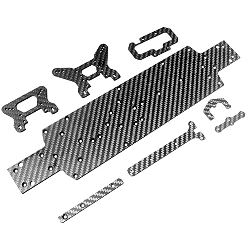 Bumdenuu Für Wltoys 104001 1/10 ferngesteuertes Auto Chassis aus Kohlefaser Auto Low Choc Tour Tipp Set Upgrade Teile Zubehör von Bumdenuu