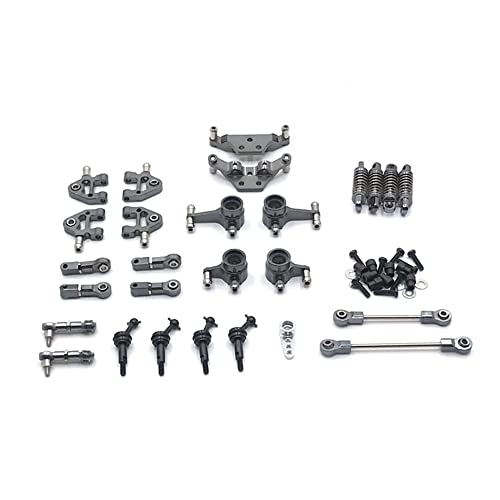 Bumdenuu Komplettes Set aus Metall, Upgrade-Teile, schwingende Arme, Stoßdämpfer, Antriebswelle, für Wltoys 284131 K969 K979 K989 P929 1/28 ferngesteuertes Auto, 4 Grau von Bumdenuu