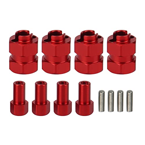 Bumdenuu Radnabenkombination, sechseckig, verlängert, aus Metall, 4 Stück + 4 mm, für AXIAL SCX24 90081 AXI00001 1/24 Stück, Upgrade für Auto, RC, 2 Stück von Bumdenuu