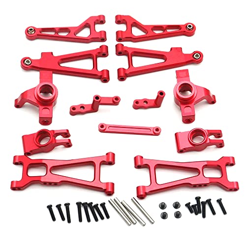 Bumdenuu Upgrade-Set aus Metall, Lenkbecher mit schwenkbarem Arm für HBX 16889 16890 SG1601 SG1602 1/16 Autozubehör, Rot von Bumdenuu