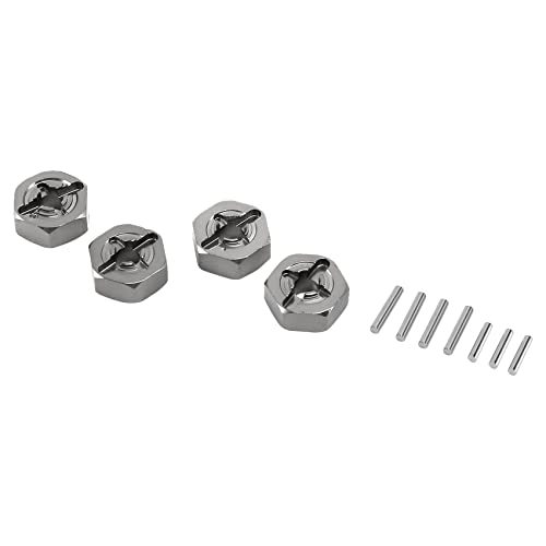 Bumdenuu Upgrades des sechseckigen Radnabenadapters aus Legierung 12 mm für Auto-Ersatzteile 144001 1/14 RC, Grau von Bumdenuu