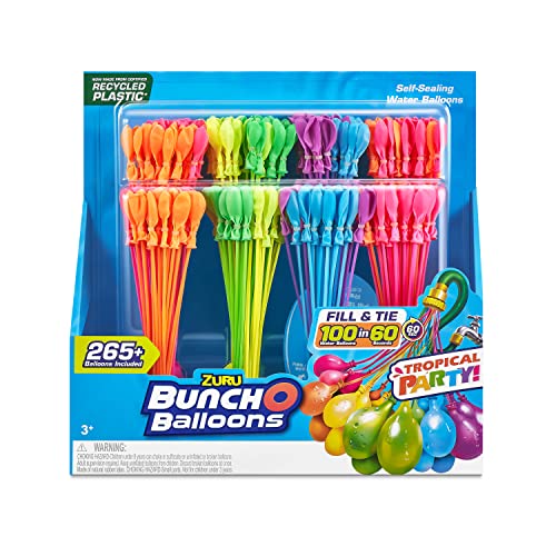 Bunch O Balloons Tropical Party 265+ Schnell zu füllende, selbstverschließende Wasserballons (8er Pack) von Bunch O Balloons