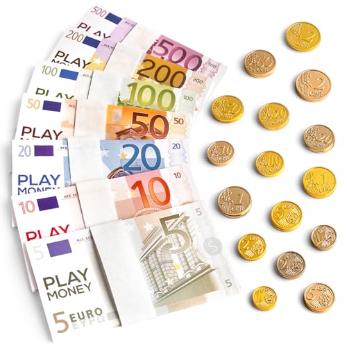 BunnyJOY 207 teiliges Spielgeld Set für Kinder, 175 Spielgeld Euro Scheine und 32 Münzen, Lernspielzeug für Rollenspiele und Rechnen BunnyJOY 207 teiliges Spielgeld Set für Kinder, 175 Spielgeld Euro Scheine und 32 Münzen, Lernspielzeug für Rollenspiele und Rechnen von BunnyJOY