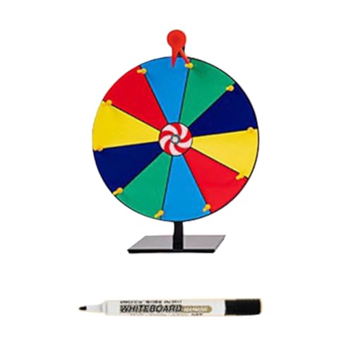 Bureau 12-Tisch-Drehrad mit 10 Schlitzen, Bearbeitbares Drehrad, Brettspiel-Plattenspieler mit Trocken Abwischbarem Stift für Fortune Spin Game-Brettspiel von Bureau